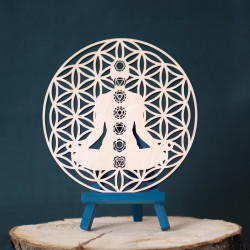 Décoration Chakra & Fleur de Vie 15 cm Bois découpé - Anthénaïs